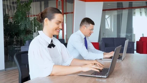 Teamwork communications in modern office Stock Footage 118235519