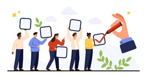 Teamwork Completing Checklist To-Do List Vector Stock Illustration