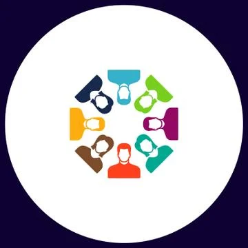 Teamwork computer symbol Stock Illustration