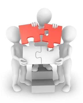 Teamwork concept, 3d small people Stock Illustration