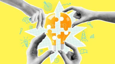 Teamwork concept banner Stock Illustration