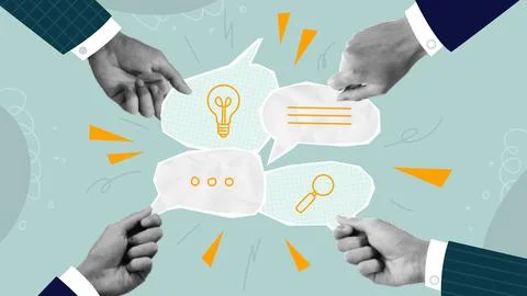 Teamwork concept banner Stock Illustration