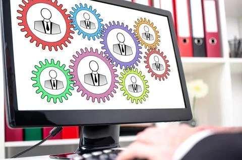 Teamwork concept on a computer screen 스톡 사진