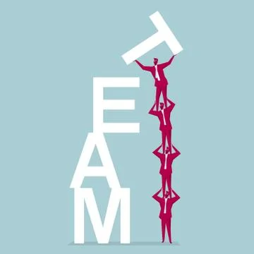 Teamwork concept design. Isolated on blue background. Stock Illustration