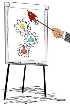 Teamwork concept drawn on a flipchart Stock Illustration