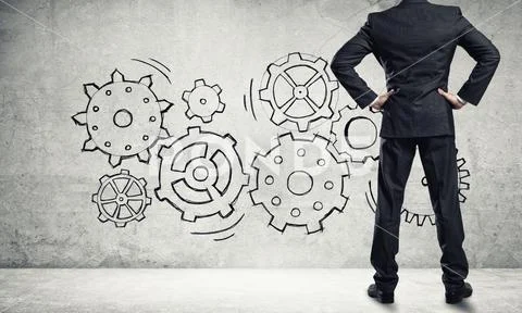 Teamwork concept drawn on wall Stock Photos