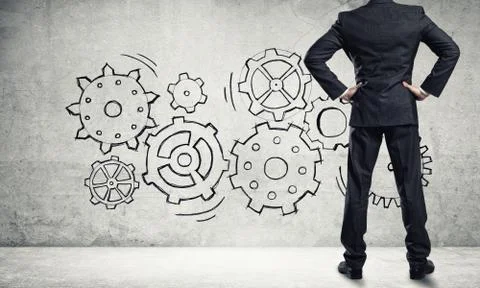 Teamwork concept drawn on wall Stock Photos