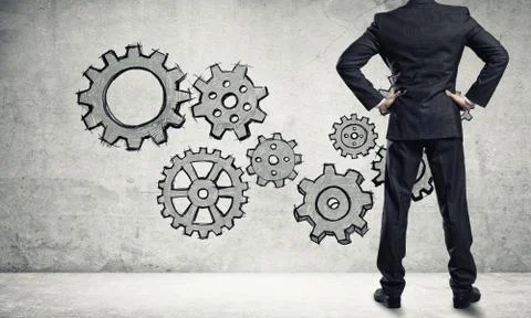 Teamwork concept drawn on wall Stock Photos