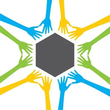 Teamwork concept, every people support and write your text in blank area Stock Illustration