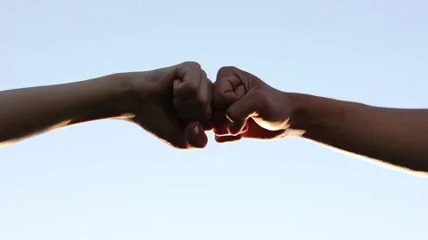 Teamwork concept. fist to fist commit solidarity a respect and brotherhood Stock-Footage 201214494