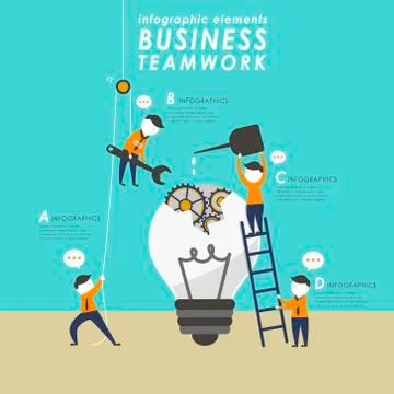 Teamwork concept flat design Illustrazione stock