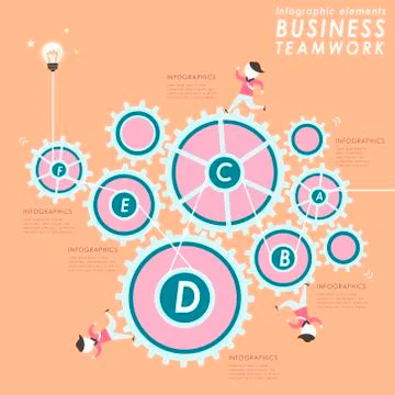 Teamwork concept flat design Illustrazione stock