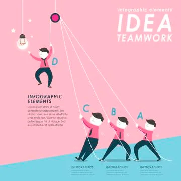 Teamwork concept flat design Illustrazione stock
