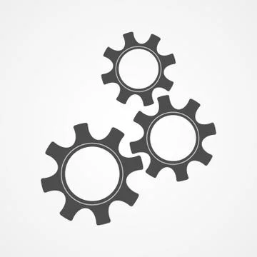 Teamwork concept gray silhouette cog and gear Stock Illustration