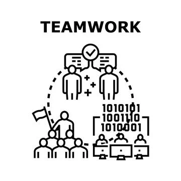 Teamwork concept illustrating collaborative business development Stock Illustration