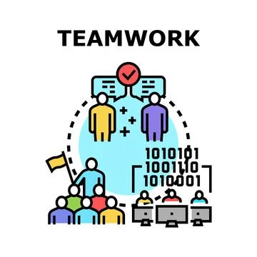 Teamwork concept illustrating collaborative business development Stock Illustration