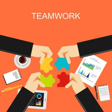 Teamwork concept illustration. Flat design illustration concepts for teamwork Stock Illustration