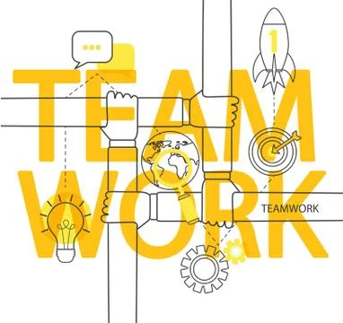 Teamwork concept infographic. Stock Illustration