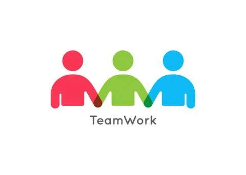 Teamwork concept logo. Team work icon on white Illustration