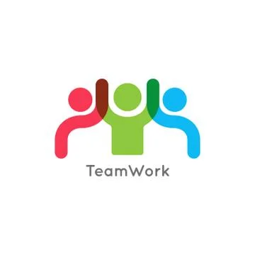 Teamwork concept logo. Team work icon on white Illustration