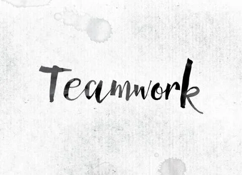 Teamwork Concept Painted in Ink Stock Illustration