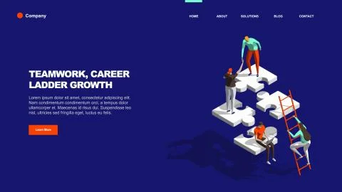 Teamwork concept with persons and puzzle elements. Team Metaphor. Template for Ilustración de archivo