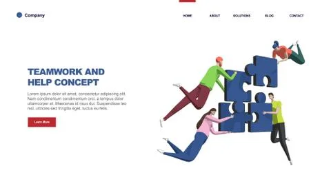 Teamwork concept with persons and puzzle elements. Team Metaphor. Template for 스톡 일러스트