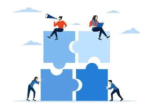 Teamwork concept, Project team collaboration, teamwork. Stock-Illustration