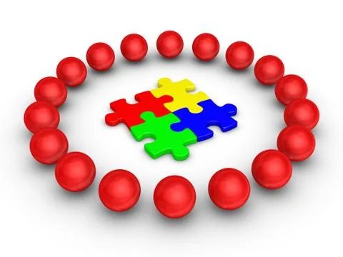 Teamwork concept with puzzle pieces Stock Illustration