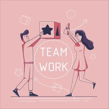 Teamwork concept. Vector flat design 库存插图