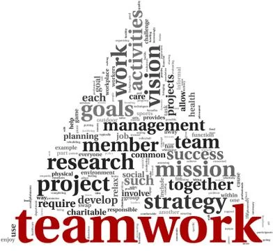 Teamwork concept in word tag cloud Stock Illustration