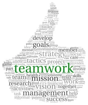 Teamwork concept in word tag cloud Stock Illustration