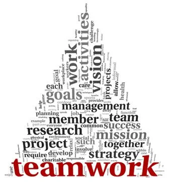 Teamwork concept in word tag cloud Stock Illustration