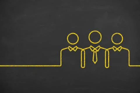 Teamwork Concepts on Chalkboard Background Stock Illustration