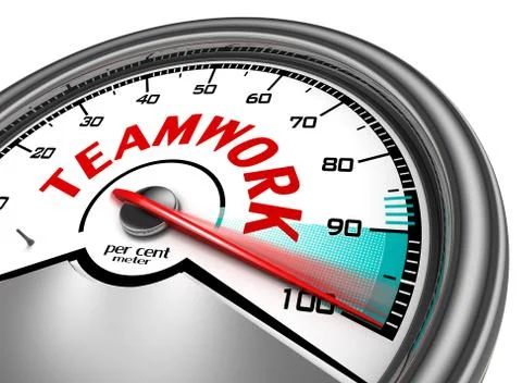 Teamwork conceptual meter Illustrazione stock