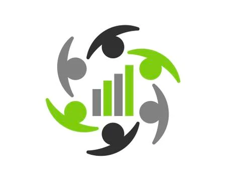Teamwork connection financial logo Stock Illustration