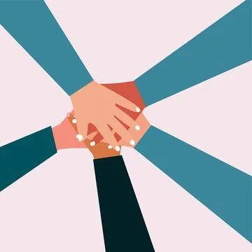 Teamwork, cooperation and unity, work together concept Stock Illustration