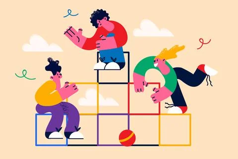 Teamwork, cooperation and working together concept Stock Illustration