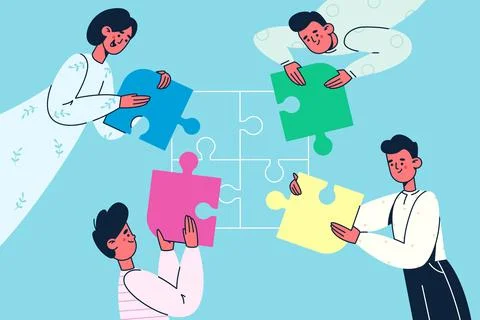 Teamwork, cooperation, collaboration concept. Stock-Illustration
