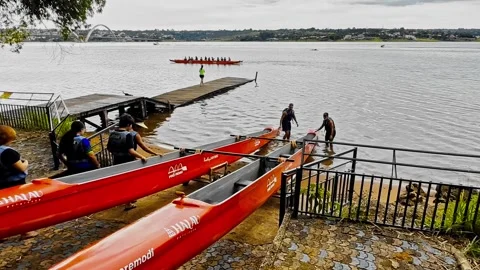 Teamwork Coordination, Launch Tasks, Water Sports, Leisure Adventure Stock Footage 327637192