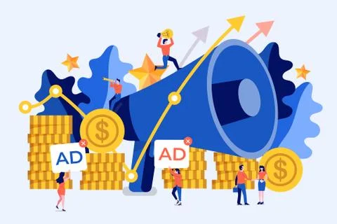 Teamwork creative advertising Stock Illustration