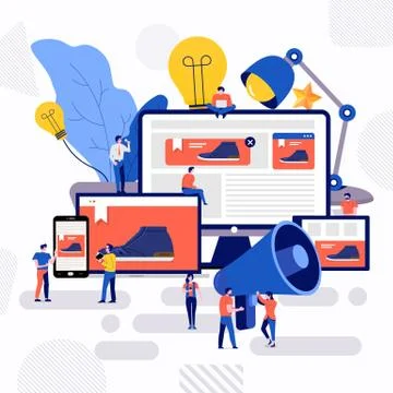 Teamwork creative advertising Stock Illustration