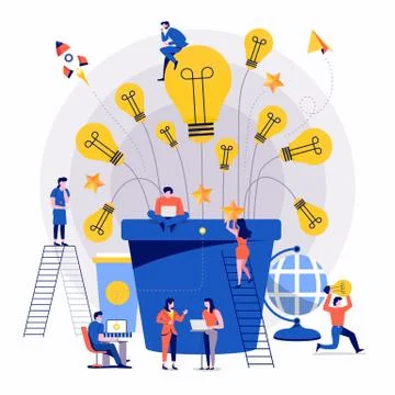 Teamwork creative advertising Stock Illustration
