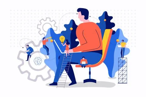 Teamwork creative advertising Stock Illustration