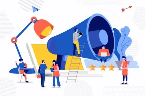 Teamwork creative advertising Stock Illustration