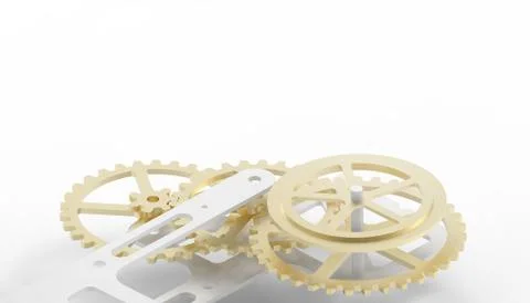 Teamwork Creative and Engine gears wheels Gold Color and Business Concept Stock Illustration