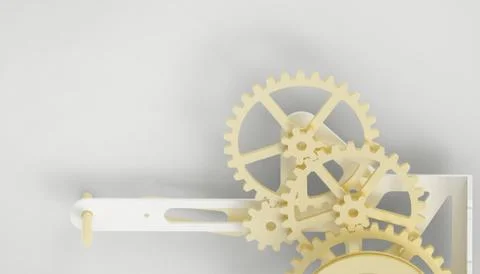 Teamwork Creative and Engine gears Yellow wheels with Business Concept Ideas Stock Illustration