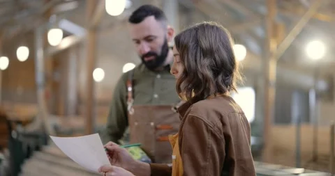 Teamwork of creative carpentry workers at the manufacturing Stock Footage 146913979