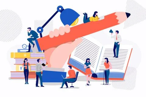 Teamwork creative content Stock Illustration