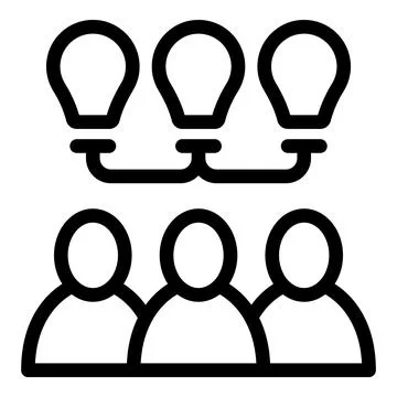 Teamwork creativity coach icon outline vector. Decision making mentor Illustrazione stock